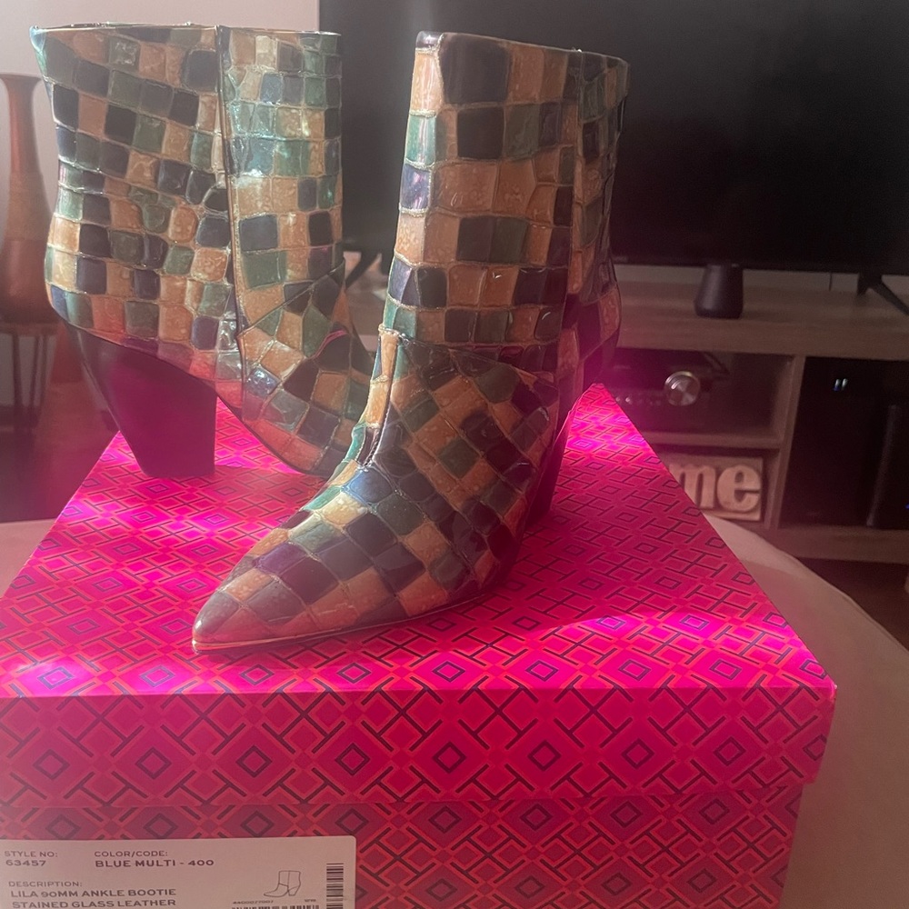 Tory Burch stained glass leather ankle boots - Picture 4 of 4